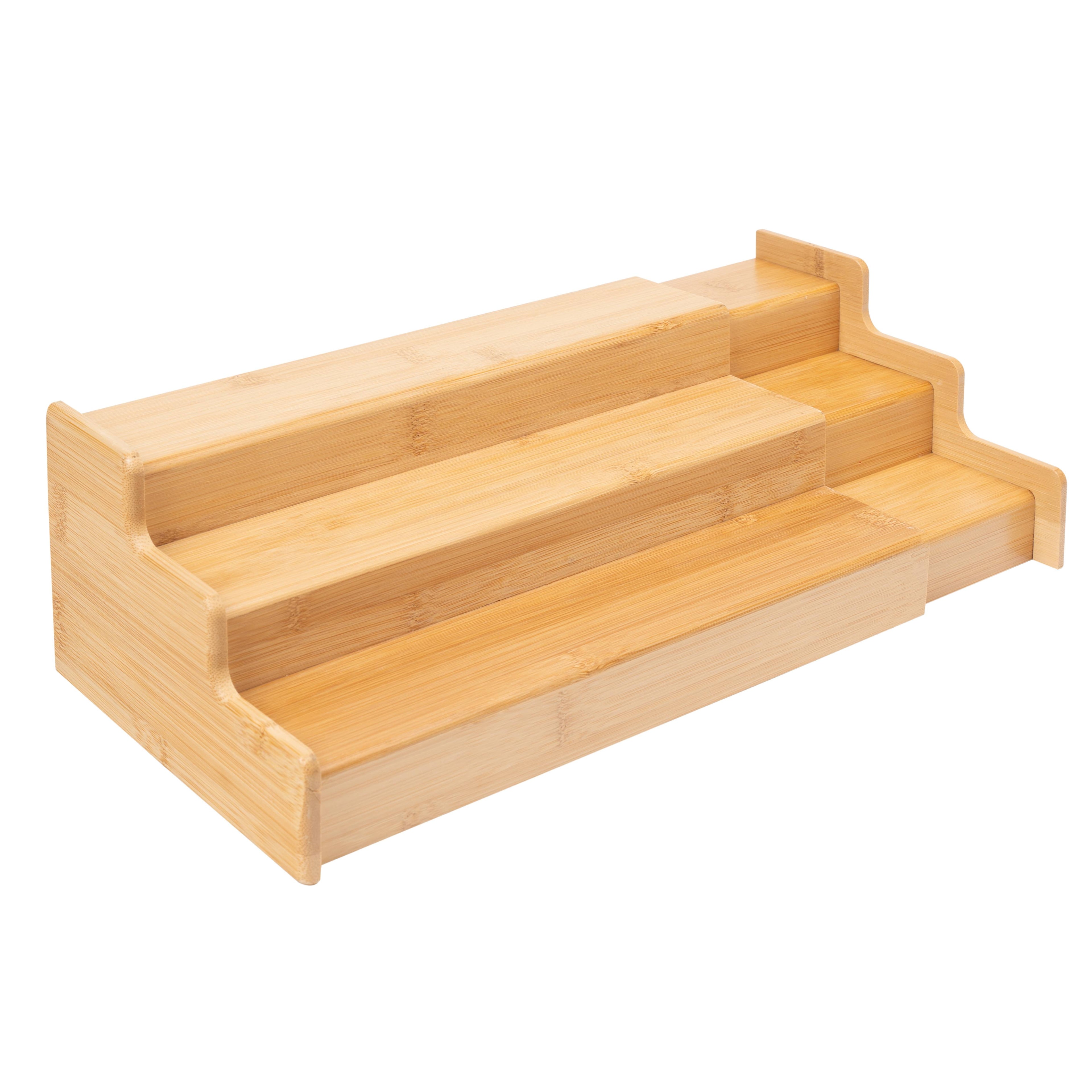 Bamboo Organizers Expandable Spice Rack, 3-Tier, 12.91-22.4x7.67x4.4 in - Image 3