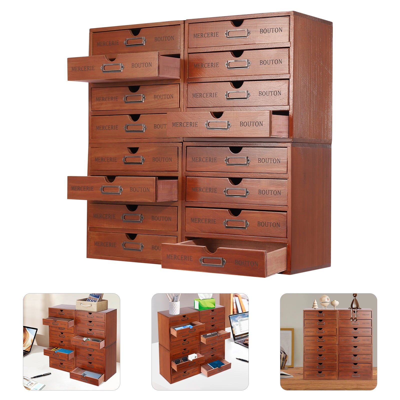16-Drawer Organizer Set, Space-saving Drawer Organizers, Ready-to-Use 4-Piece Drawer Organizer, for Living Rooms and ... - Image 2