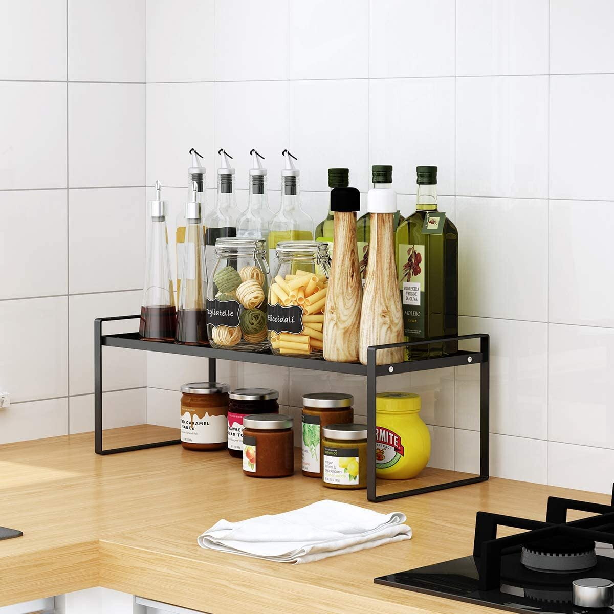 Cabinet Shelf Organizer Storage Rack Space Saving for Kitchen Counter Pantry Bathroom Cupboard Under Sink Office Tabl... - Image 2