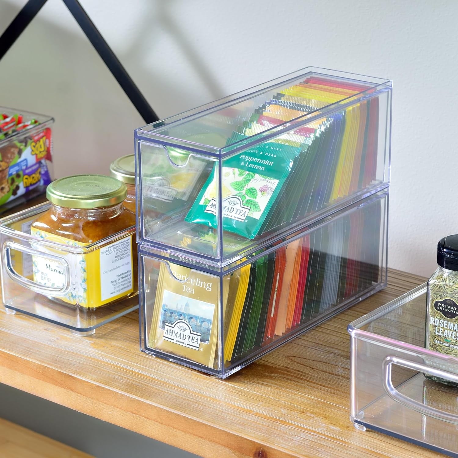 3 Drawers Plastic Kitchen Pantry Stackable Storage Organizer, Plastic Tea Packet Organizers, Stackable Tea Bag Holder... - Image 4
