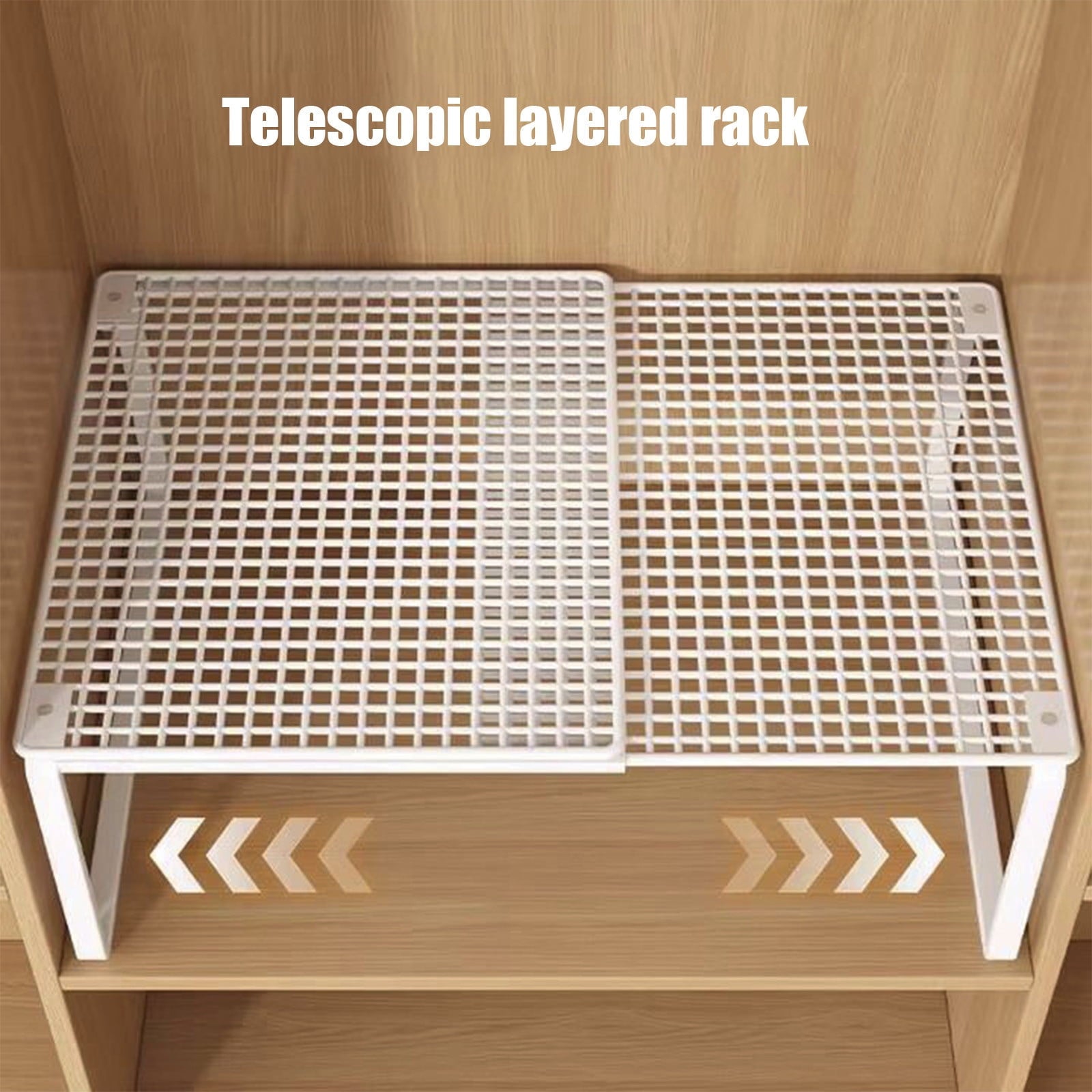Adjustable Cabinet Shelf Organizer, Expandable Stackable Storage Rack for Closet Pantry, Space Saving Divider for Sho... - Image 5