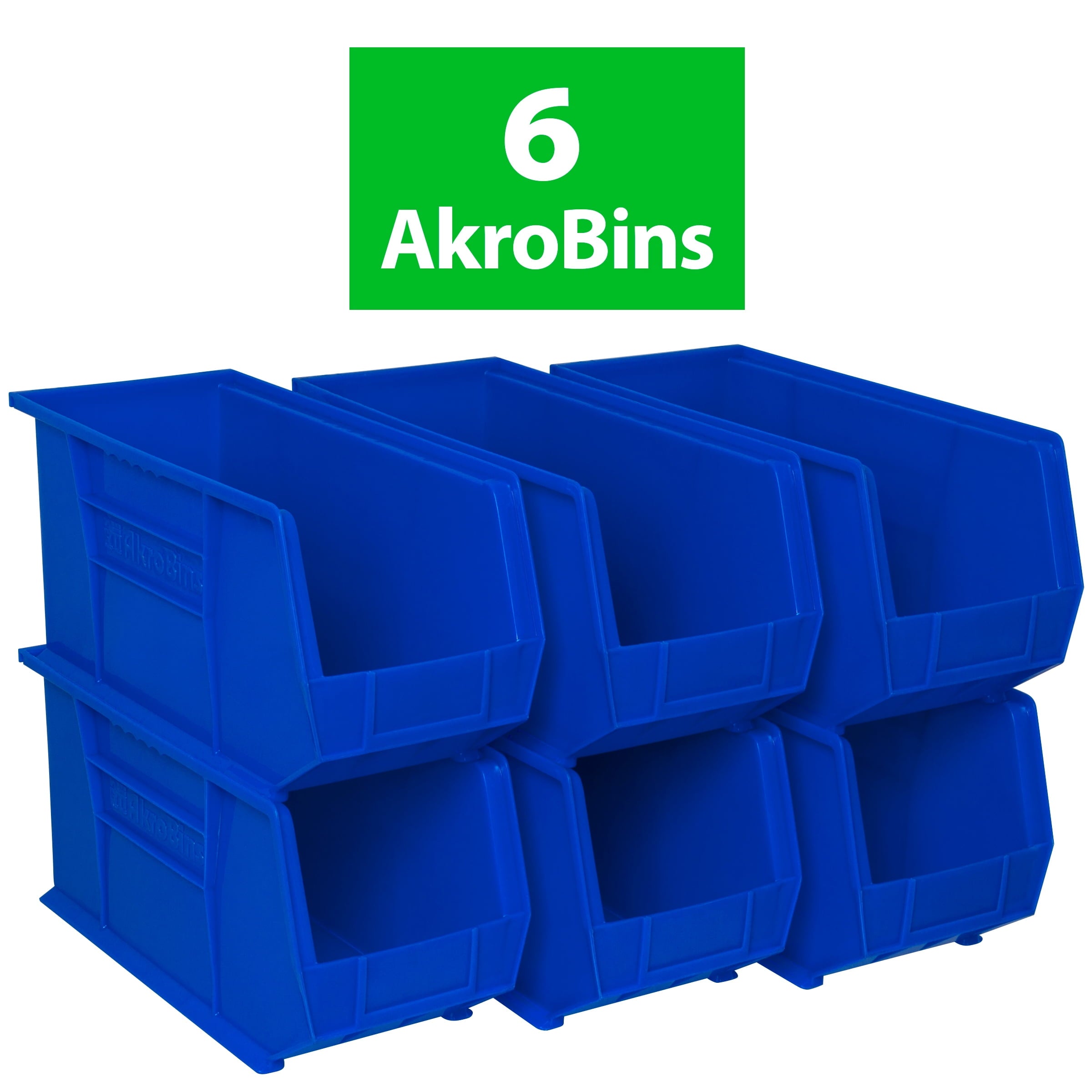 Akro-Mils 30265 AkroBins Plastic Storage Bins, Space-Saving Stackable Bins for Garage, Pantry, Craft Organization, 18-" x 8.25-" x 9-", Blue - Image 4