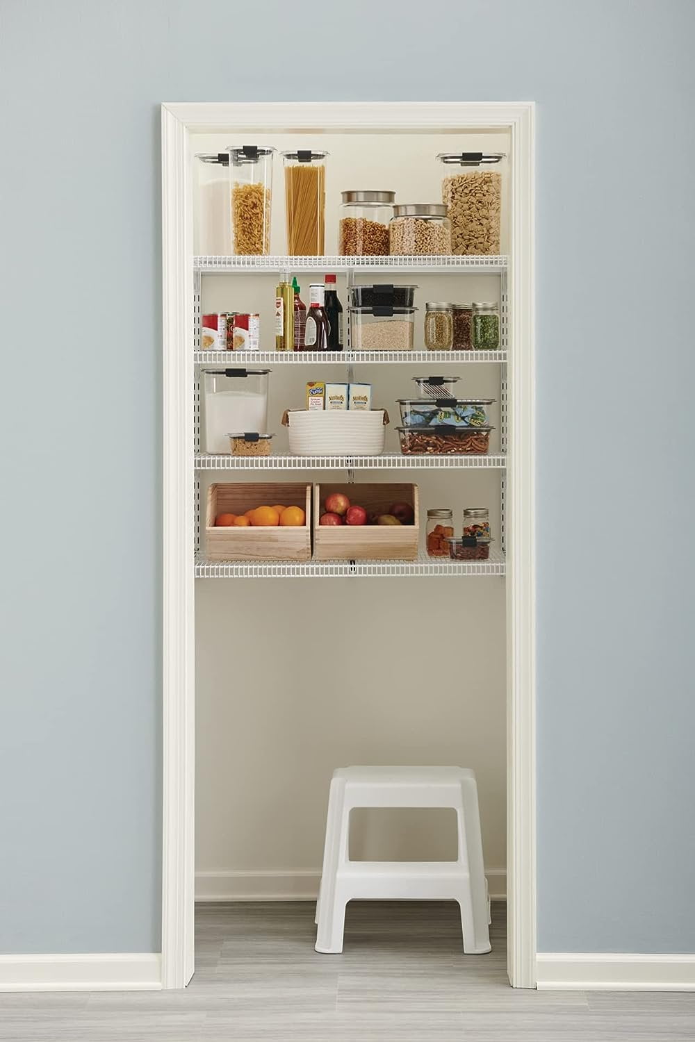 4 Shelf Pantry Closet Organizer, White - Image 5