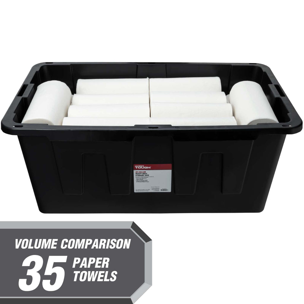 (2 pack) Hyper Tough 40 Gallon Extra Large Storage Bin with Snap Lid, Black and Red, Heavy Duty Plastic Storage Container - Image 4