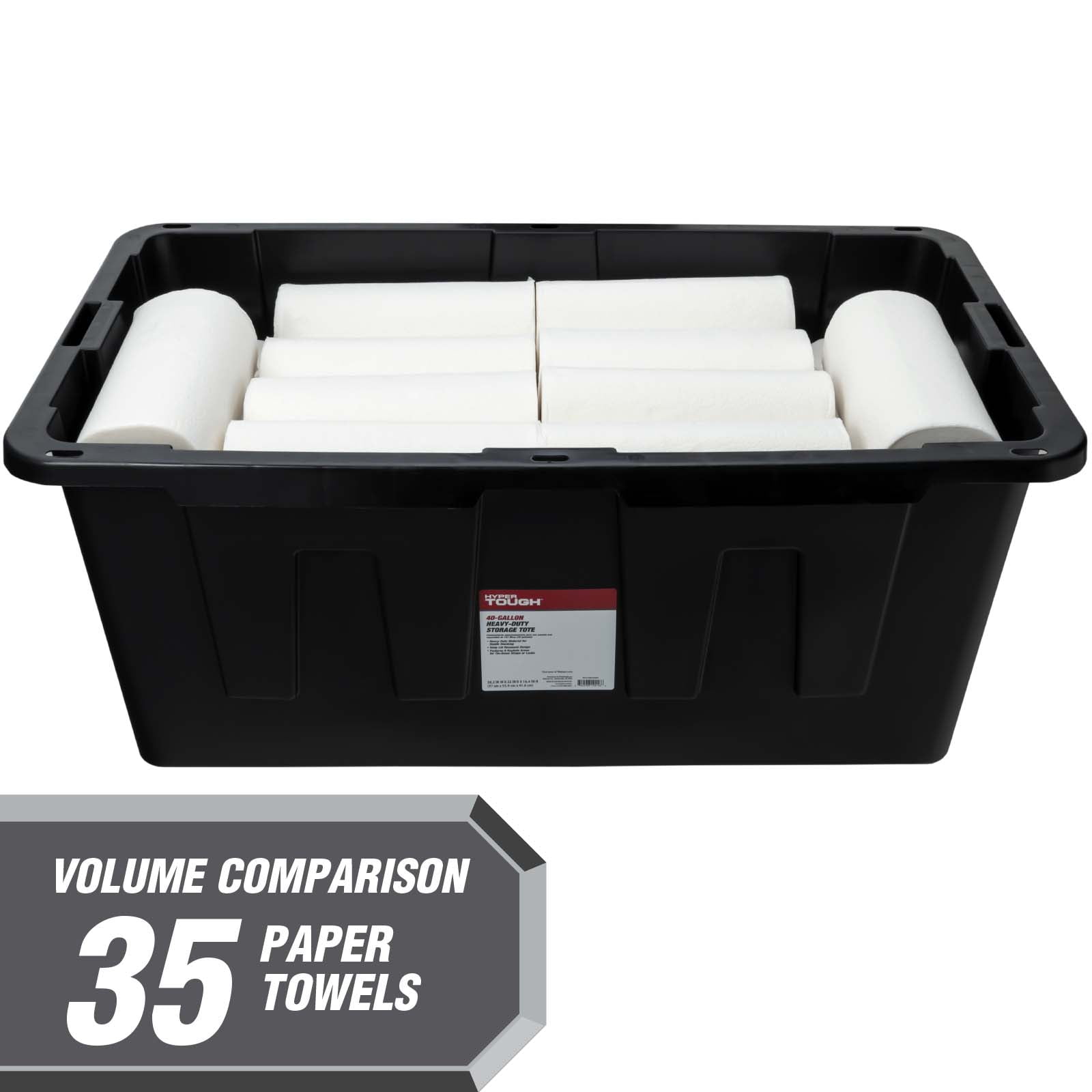(2 pack) Hyper Tough 40 Gallon Extra Large Storage Bin with Snap Lid, Black and Red, Heavy Duty Plastic Storage Container - Image 4