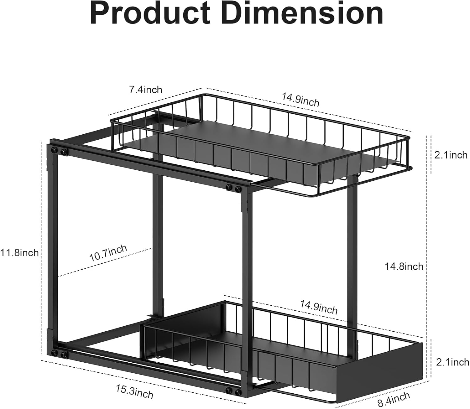 Organizer, 2 Tier Pull Out Shelves - Image 5