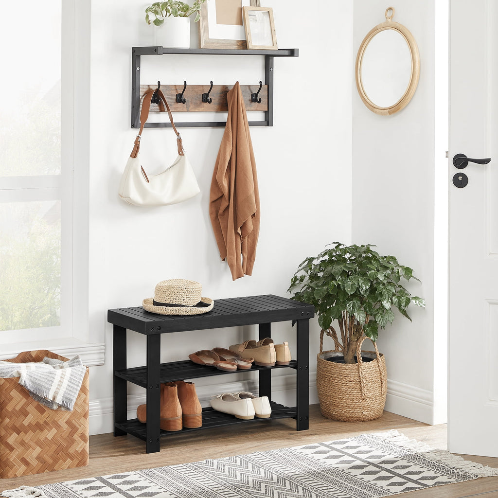 Bamboo Shoe Rack for Entryway 3-Tier Shoe Rack Bench for Entryway Bathroom Bedroom Small Shoe Organizer with Storage - Image 3