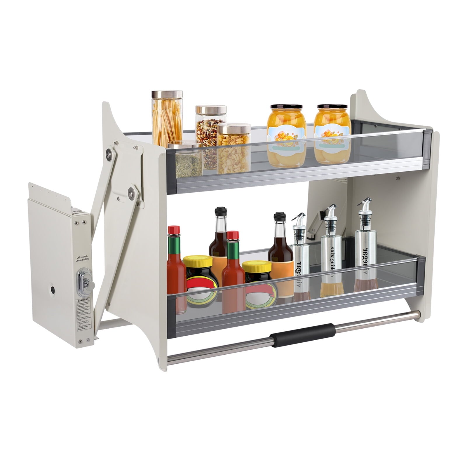 2-Tier Shelf Upper Wall Cabinet Storage Organizer 31.1*10.2*21.5in for Kitchens, Bars, Cafes, Cabinets - Image 2