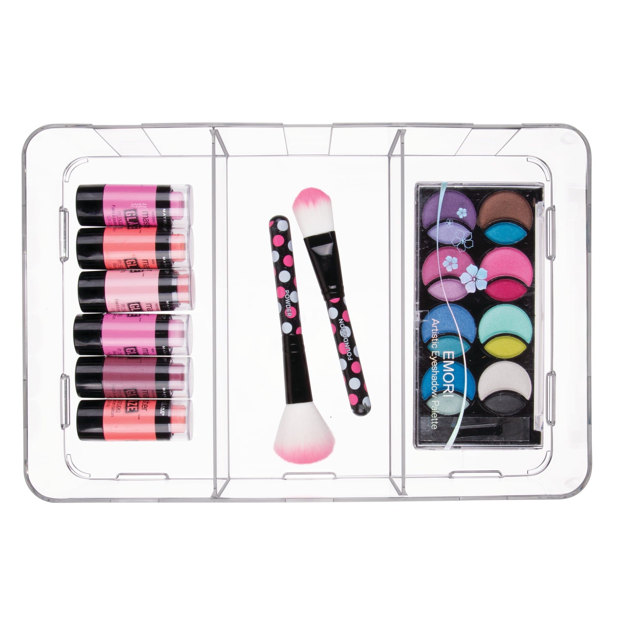 Interlocking 3-Section Drawer Organizer for Kitchen, Bathroom, or Desk Drawers, Clear - Image 3