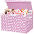 Toy Box for Girls, Kids - Large Toy Chest Organizers and Storage Boxes with Flip-Top Lid & Divider, Collapsible Conta...