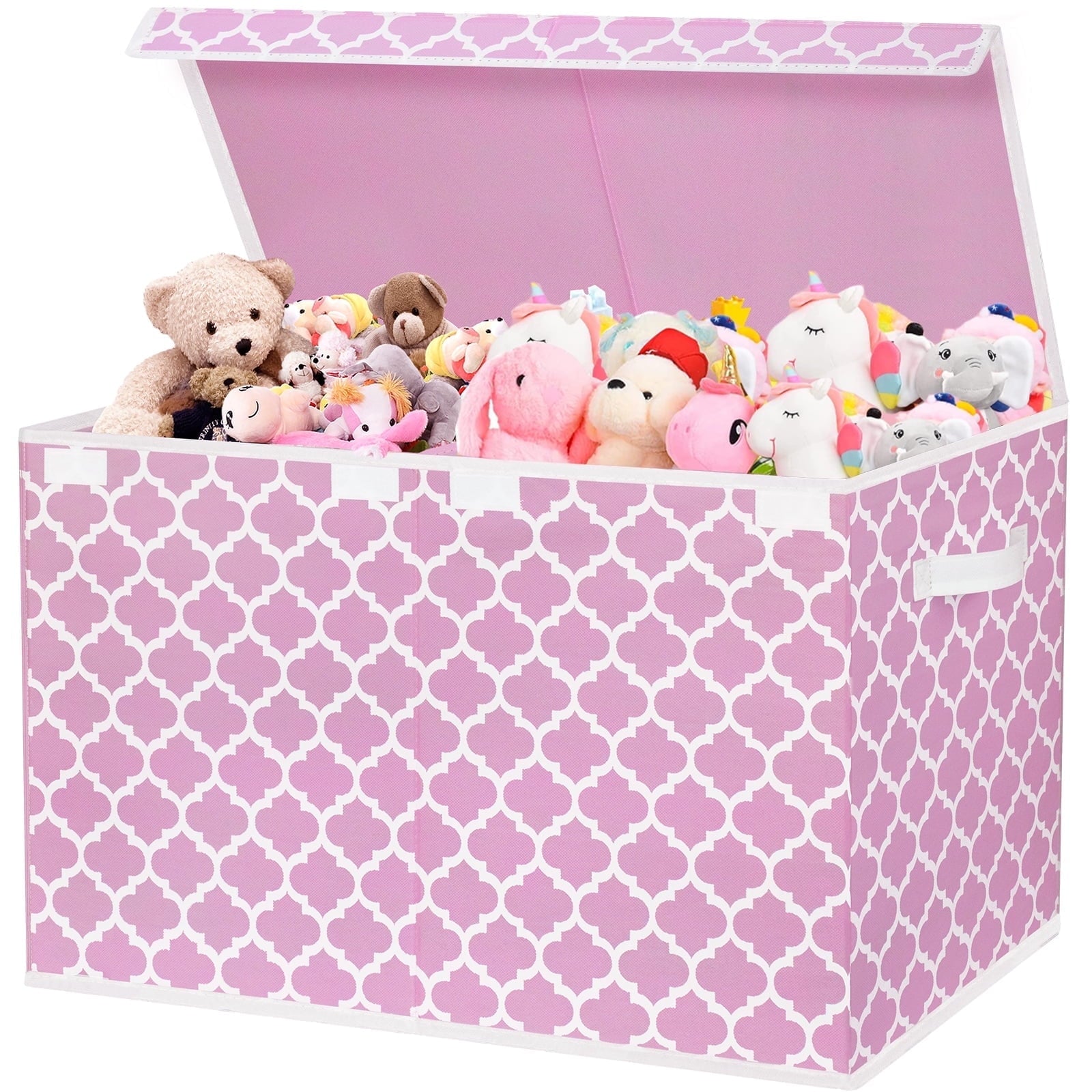 Toy Box for Girls, Kids - Large Toy Chest Organizers and Storage Boxes with Flip-Top Lid & Divider, Collapsible Conta...